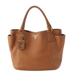 Prada Vitello Dino Leather Shoulder Bag Brown